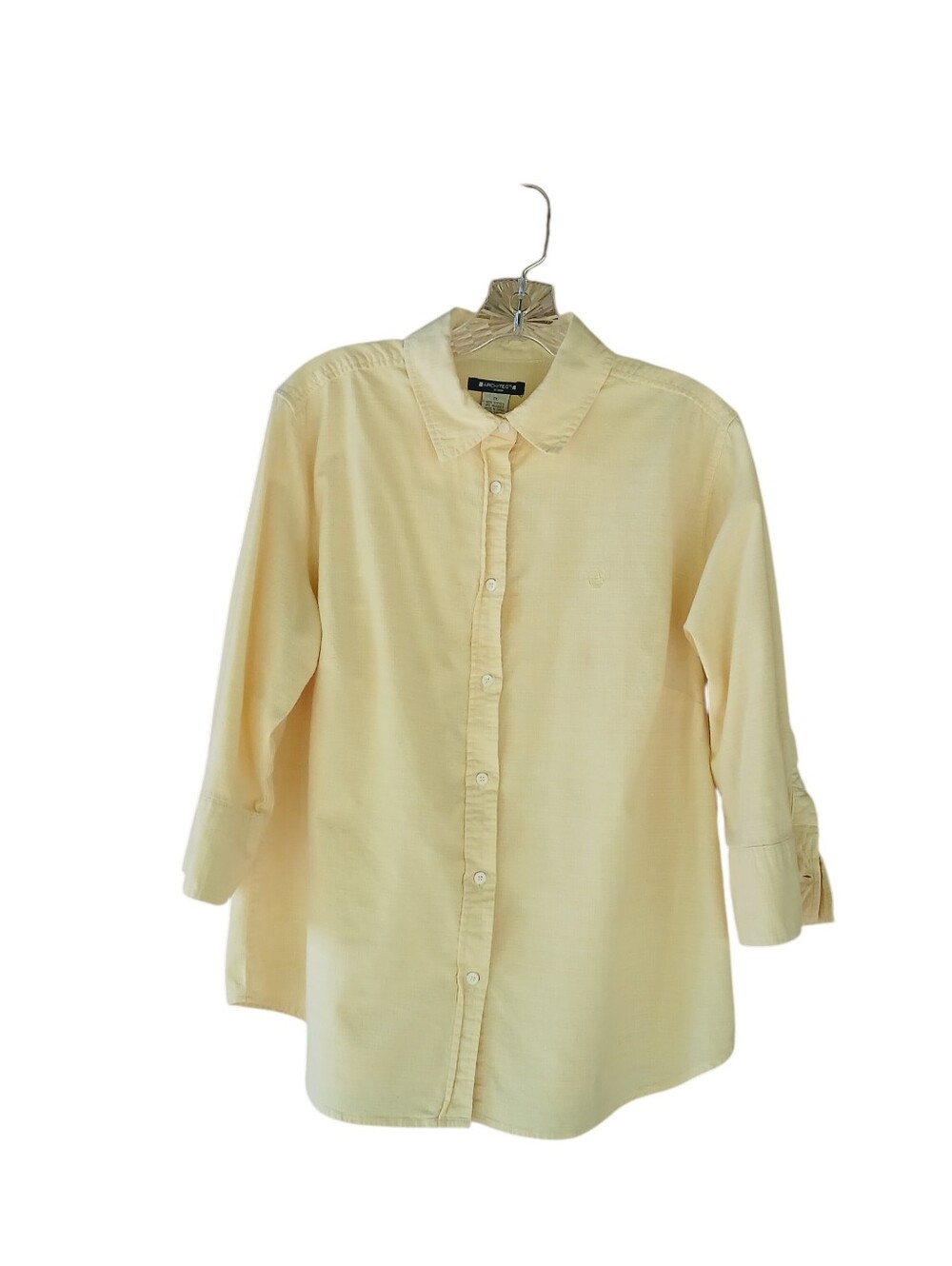 Architect Yellow 3/4 Sleeve Button Down Oxford Shirt 1X
